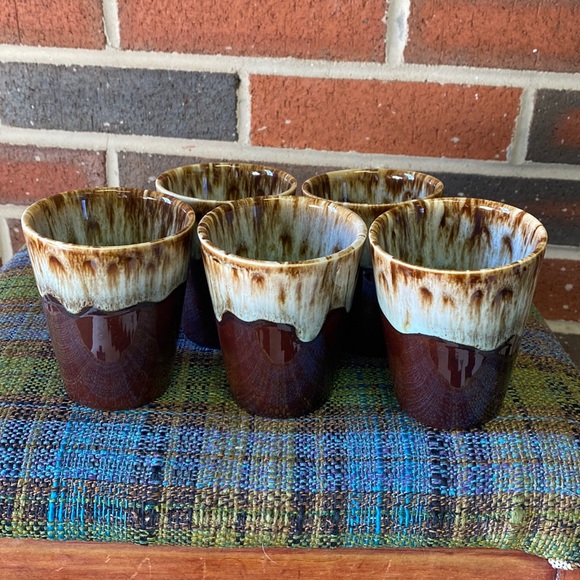 Dining Vintage Hull Pottery Juice Glasses Upside Down Egg Holder